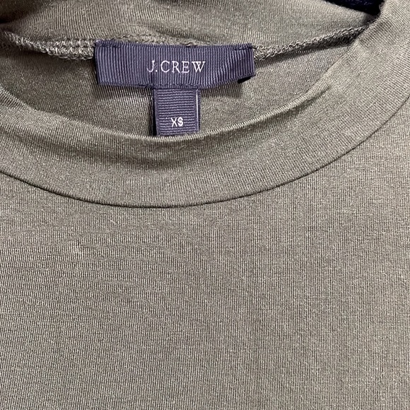 JCrew Olive Green Stretch Modal Swing Dress with Pockets - Picture 4 of 5